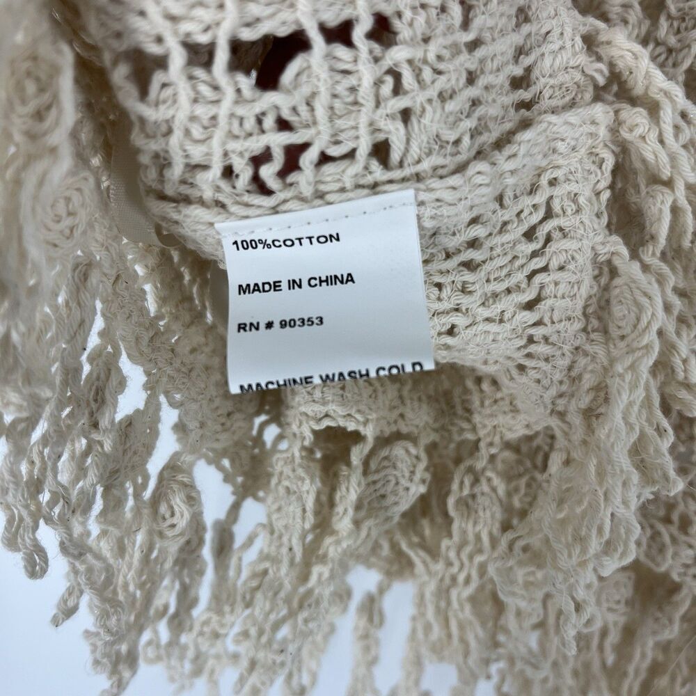Rebellion Vest Size Small Ivory Crochet Fringe Boho Hippie Festival Cottagecore - Picture 8 of 9